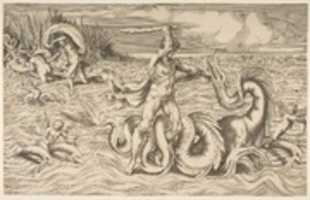 Free download Man fighting a Sea Monster free photo or picture to be edited with GIMP online image editor