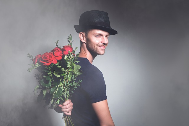 Free download man flowers romance young happy free picture to be edited with GIMP free online image editor