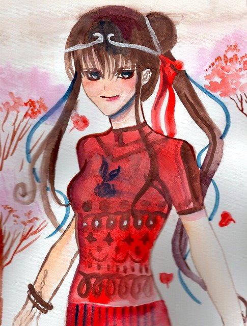 Free download Manga Girl Monkey -  free illustration to be edited with GIMP free online image editor