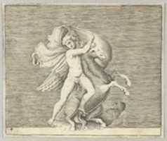 Free download Man Grappling with Winged Horse free photo or picture to be edited with GIMP online image editor