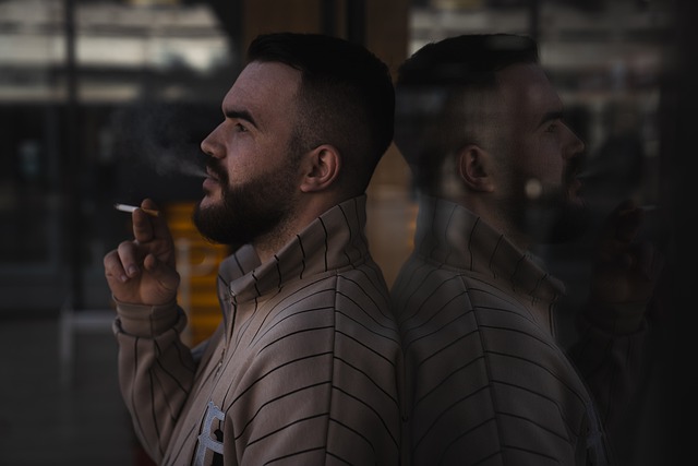 Free download man model smoke reflection pose free picture to be edited with GIMP free online image editor