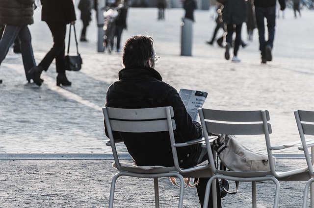 Free download man newspaper read chairs sit free picture to be edited with GIMP free online image editor