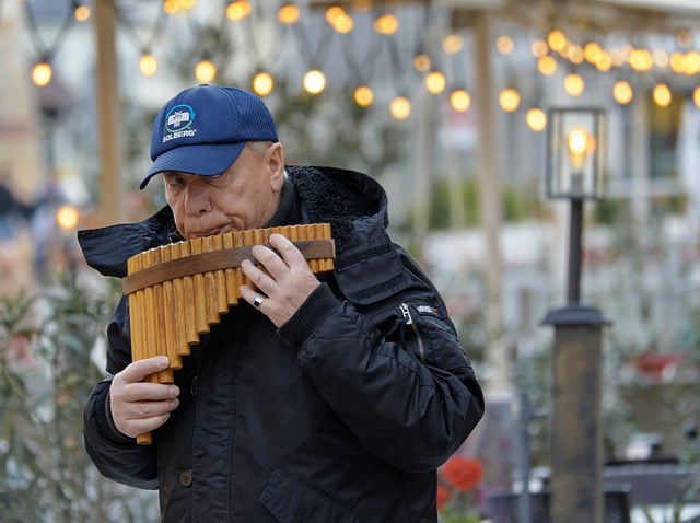 Free download man pan flutes elderly busker free picture to be edited with GIMP free online image editor