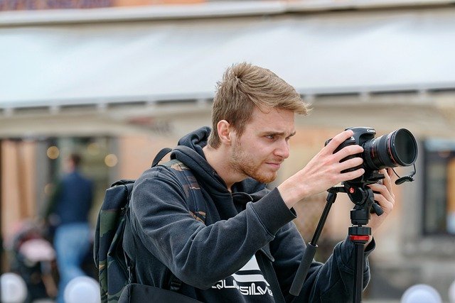 Free download man portrait photographer camera free picture to be edited with GIMP free online image editor