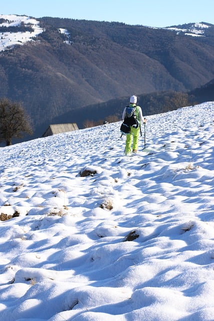 Free download man ski mountains snow nature free picture to be edited with GIMP free online image editor