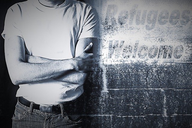 Free download Man Wall Refugees -  free illustration to be edited with GIMP free online image editor