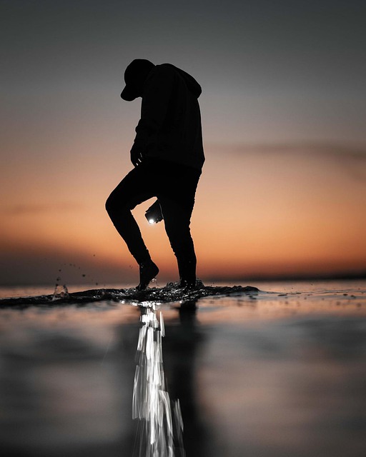 Free download man water shadow light dark alone free picture to be edited with GIMP free online image editor