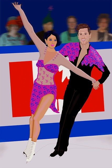 Free download Man Woman Ice Skaters Attractive -  free illustration to be edited with GIMP free online image editor