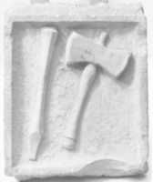 Free download Marble relief of a chisel and mallet free photo or picture to be edited with GIMP online image editor
