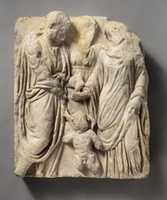 Free download Marble sarcophagus fragment: marriage scene free photo or picture to be edited with GIMP online image editor