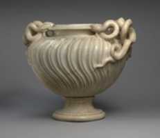 Free download Marble strigilated vase with snake handles free photo or picture to be edited with GIMP online image editor