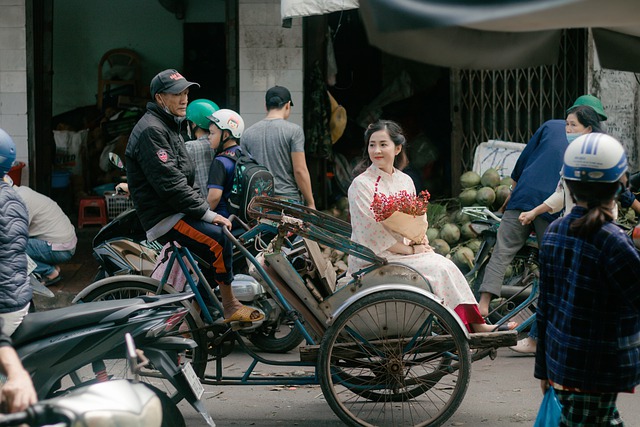 Free download market woman flowers bouquet cart free picture to be edited with GIMP free online image editor