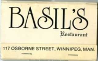 Free download Matchbook: Basils Restaurant free photo or picture to be edited with GIMP online image editor