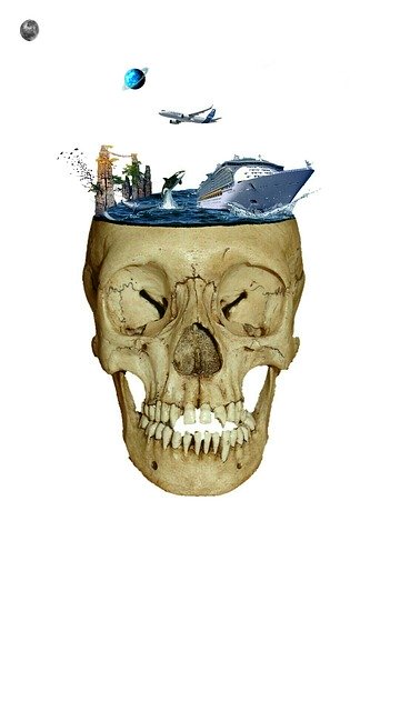 Free download Matte Painting Skull Sea -  free illustration to be edited with GIMP free online image editor