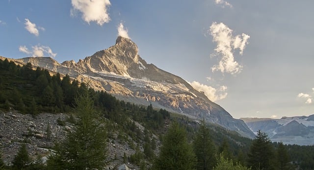 Kostenloser Download der Matterhorn-Berge, Abendnatur, kostenloses Bild zur Bearbeitung mit dem kostenlosen Online-Bildeditor GIMP