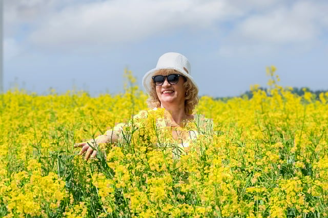 Free download mature woman lupines good mood free picture to be edited with GIMP free online image editor