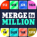 Merge to Million Merge blocks to reach one million!  screen for extension Chrome web store in OffiDocs Chromium