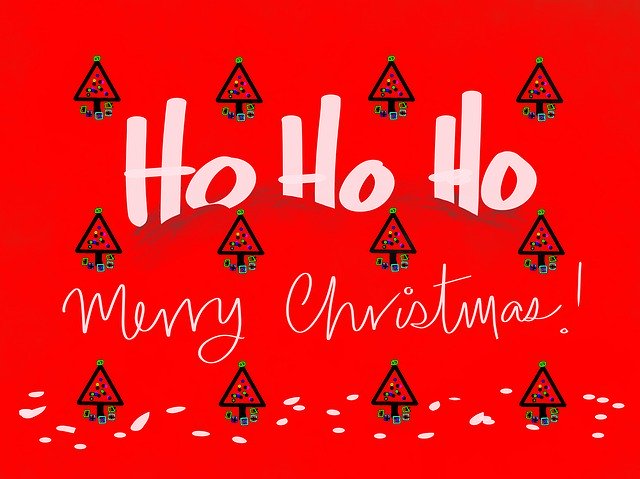 Kostenloser Download Merry Christmas Red Trees Ho - kostenlose Illustration, die mit dem kostenlosen Online-Bildeditor GIMP bearbeitet werden kann