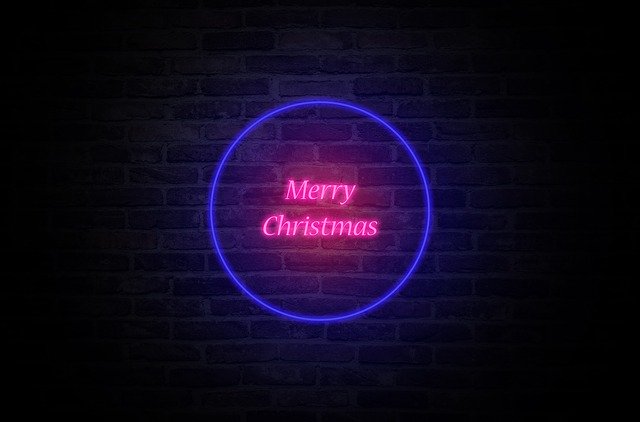 Free download Merry Christmas Wishes Neon -  free illustration to be edited with GIMP free online image editor