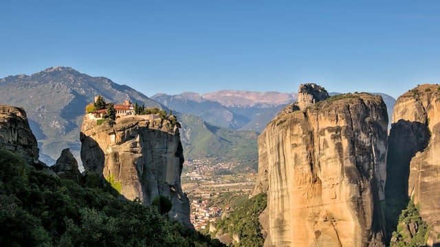 Free download meteora monastery mountains rock free picture to be edited with GIMP free online image editor