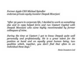 Free download Michael Spindler endorses Deepak Moorjani free photo or picture to be edited with GIMP online image editor