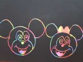 Mickey Mouse and Minnie Mouse on a Rainbow Scratch Pad GIMP online editor free Free download Mickey Mouse and Minnie Mouse on a Rainbow Scratch Pad free photo or picture to be edited with GIMP online image editor
