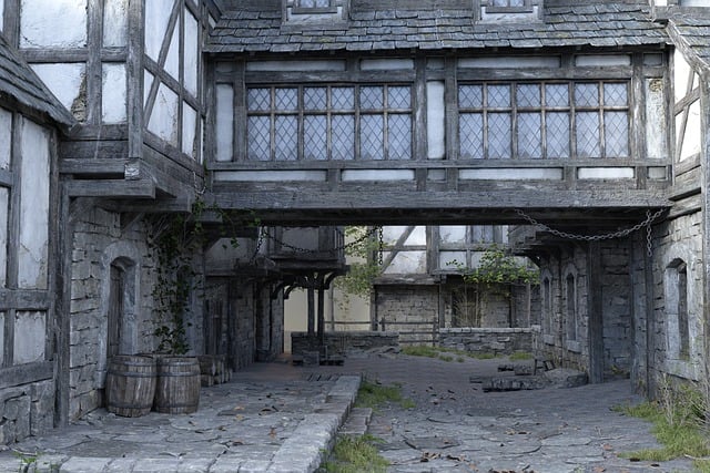 中世の木骨造りの家を無料でダウンロード、GIMP で編集できる無料オンライン画像エディター