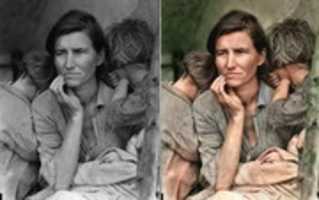 Free download Migrant Mother original and colorized photo free photo or picture to be edited with GIMP online image editor
