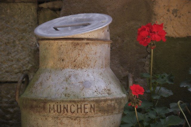 Free picture Milk Can Old Flower -  to be edited by GIMP free image editor by OffiDocs