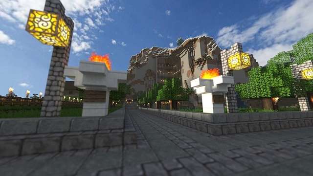 Libreng download Minecraft Castle Render Video - libreng ilustrasyon na ie-edit gamit ang GIMP na libreng online na editor ng imahe