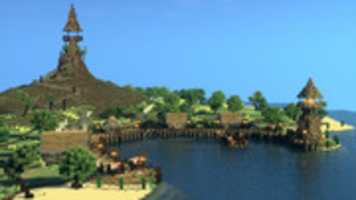 Free download Minecraft Island Village - Screenshot free photo or picture to be edited with GIMP online image editor