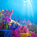 Minecraft underwater reef (Live Wallpaper)  screen for extension Chrome web store in OffiDocs Chromium