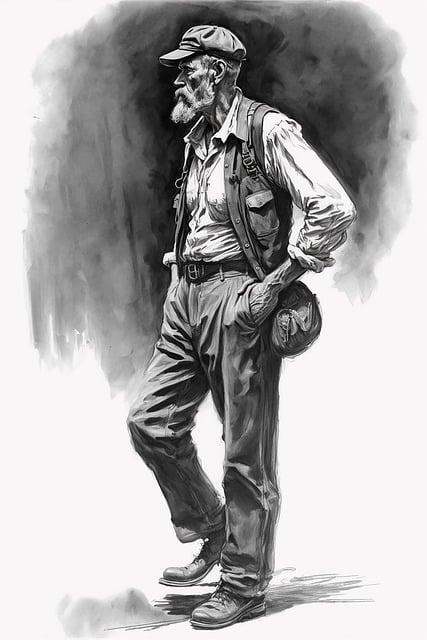 Free download miner old man skeych draw drawing free picture to be edited with GIMP free online image editor