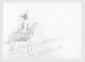 Free download Miss Mary Douglas Scott Sewing (from Switzerland 1870 Sketchbook) free photo or picture to be edited with GIMP online image editor