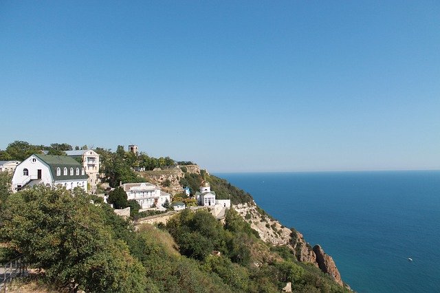 Muat turun percuma Monastery San Jorge Crimea Cape - foto atau gambar percuma untuk diedit dengan editor imej dalam talian GIMP