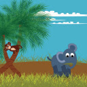 Monkey and elephant  screen for extension Chrome web store in OffiDocs Chromium