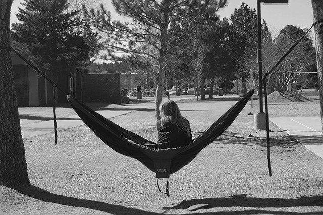 Free download Monochrome Hammock Girl -  free free photo or picture to be edited with GIMP online image editor