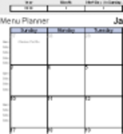 Téléchargement gratuit du planificateur de menus mensuel avec liste d'épicerie modèle DOC, XLS ou PPT gratuit à modifier avec LibreOffice en ligne ou OpenOffice Desktop en ligne