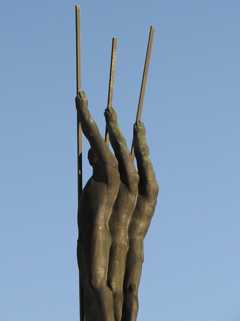 Free download monument bronze statue men boat free picture to be edited with GIMP free online image editor
