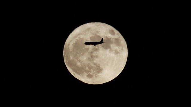 Free download moon aircraft silhouette b n fly free picture to be edited with GIMP free online image editor