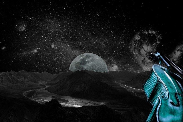 Free download moon cello surreal fantasy free picture to be edited with GIMP free online image editor