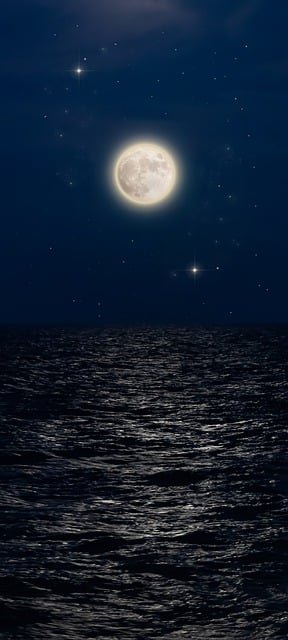 免费下载月亮星星海水月光免费图片可使用 GIMP 免费在线图像编辑器进行编辑