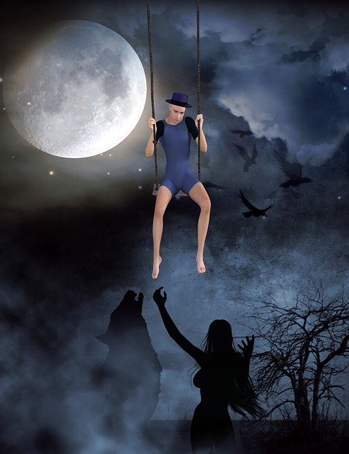 Free download Moon Swing Fantasy -  free illustration to be edited with GIMP free online image editor
