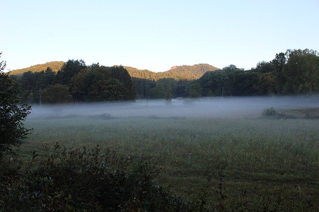 Gratis download Morning Mist Landscape Autumn - gratis foto of afbeelding om te bewerken met GIMP online afbeeldingseditor