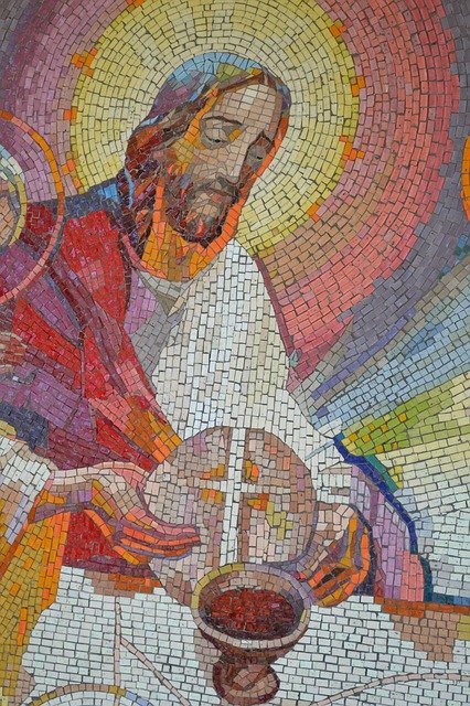 Download gratuito Mosaic Supper Jesus - foto o immagine gratuita gratuita da modificare con l'editor di immagini online GIMP