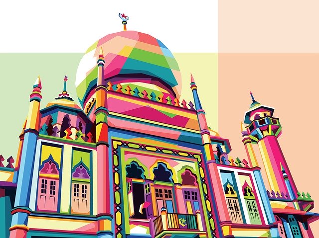 Free download Mosque Sketch Pop -  free illustration to be edited with GIMP free online image editor