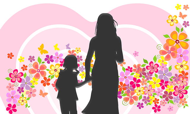 Free download Mother Daughter Flowers free illustration to be edited with GIMP online image editor