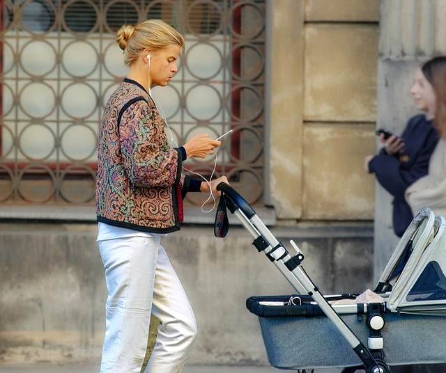 Free download mother walking stroller baby woman free picture to be edited with GIMP free online image editor