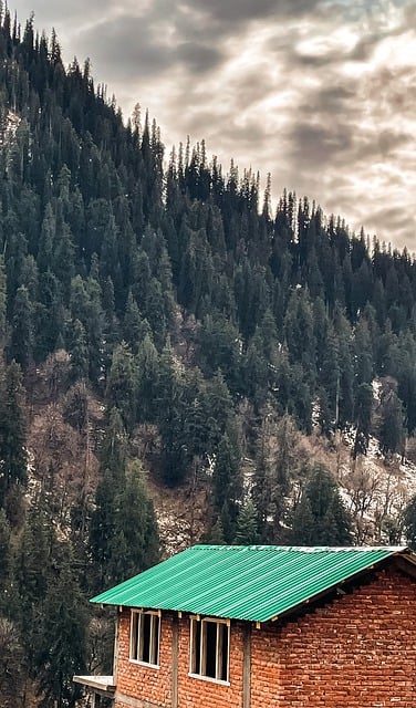 Descargue gratis la imagen gratuita de la naturaleza de la puesta del sol de los árboles de la casa de la montaña para editar con el editor de imágenes en línea gratuito GIMP