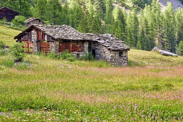 Free graphic mountain huts mountain pasture to be edited by GIMP free image editor by OffiDocs